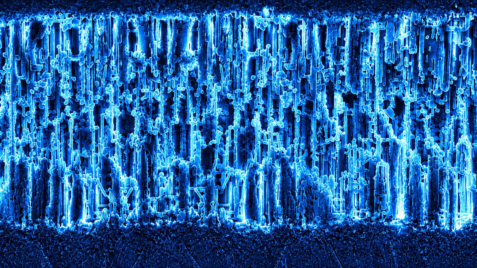 Through-etching seen under a microscope